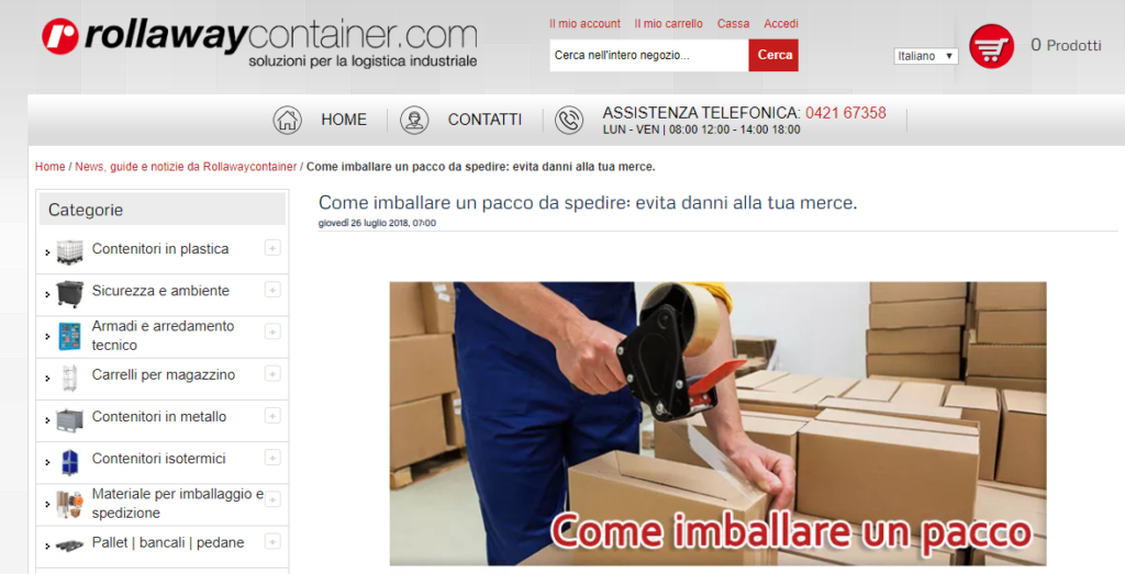 rollawaycontainer come imballare un paccoda spedire evitare danni alla tua merce