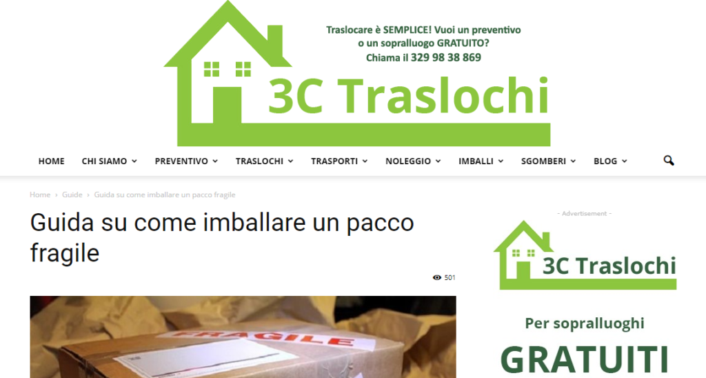 3ctraslochi guida su come imballare un pacco fragile