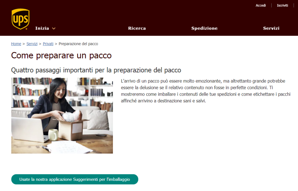 corriere espresso ups come preparare un pacco