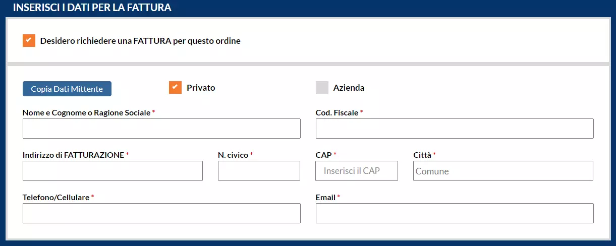 Come richiedere la fattura da casa per spedire pacco online spedirepaccoonline.it