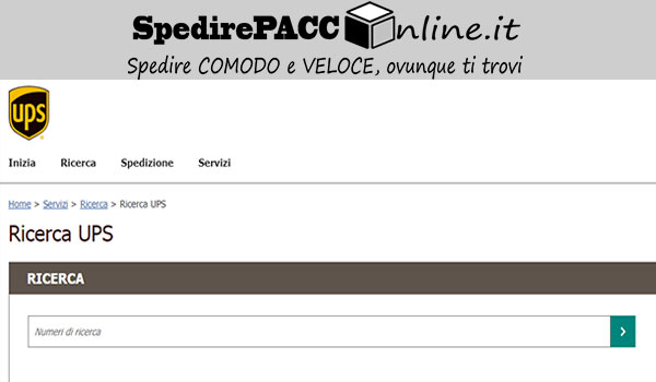 cerca spedizione con tracking number ups