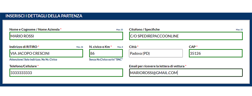 Spedizioni padova economiche con ritiro a domicilio